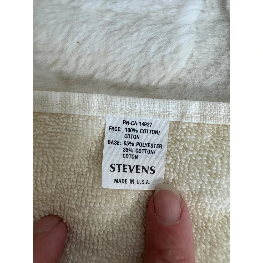 Vintage Stevens Canadian Geese Nature Hand Towel Fringe Cream Made in USA Cabin